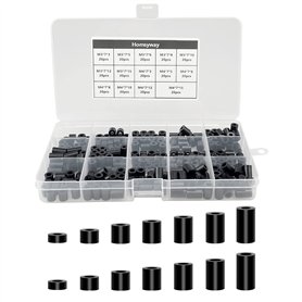 280 pièces Kit d'assortiment de rondelles d'espacement rondes en ABS entretoise d'isolation