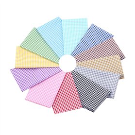 CraftsFabrics Lot De 12 40 x 50 cm Tissu 100% Coton à Carreaux Colorés Pour Patchwork