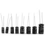 Voarge Lot de 500 Composants Électroniques Condensateurs Électrolytiques 24 Valeurs 0,1uF-1000uF avec Boîte en Plastique Transpa