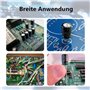 Voarge Lot de 500 Composants Électroniques Condensateurs Électrolytiques 24 Valeurs 0,1uF-1000uF avec Boîte en Plastique Transpa