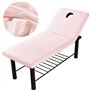 Lot de 2 draps de massage universels avec trou pour le visage - Pour salon de beauté - Élastique - Doux pour le visage - Gris