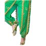 Robe de danse indienne folklorique 3 pièces pour femme – Costume arabe à manches longues (haut, pantalon, écharpe à la taille) (
