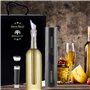 Tire-bouchon électrique + Refroidisseur de bouteille de vin en acier inoxydable + Kit de vin original et accessoires + Aérateur 