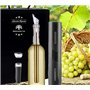 Tire-bouchon électrique + Refroidisseur de bouteille de vin en acier inoxydable + Kit de vin original et accessoires + Aérateur 