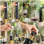 Tire-bouchon électrique + Refroidisseur de bouteille de vin en acier inoxydable + Kit de vin original et accessoires + Aérateur 