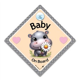 Panneau bébé hippopotame à bord