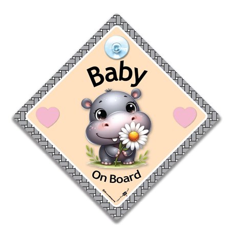 Panneau bébé hippopotame à bord