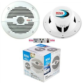 2 Haut-parleurs Marins Compatible avec Boss Audio MR60W 2 Voies 6