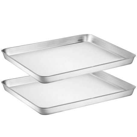 Wildone Lot de 2 Tôles à Pâtisserie en Acier Inoxydable