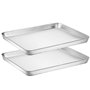 Wildone Lot de 2 Tôles à Pâtisserie en Acier Inoxydable