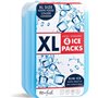 Fit & Fresh Lot de 4 blocs réfrigérants pour congélateur, Bleu, Taille XL