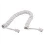 sourcing map RJ9 4P4C Bouchons enroulé Cordon téléphonique Extensible combinés Blanc cassé