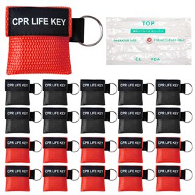 20pcs CPR Masque Porte-Clés Kit D'urgence Barrière Respiratoire Porter Secours Boucliers De Visage Avec Barrière De Respiration