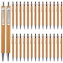 Delamiya Lot de 30 stylos à bille en bambou de qualité supérieure - Pour écriture