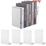 Sporgo Lot de 4 serre-livres en métal blanc pour étagères