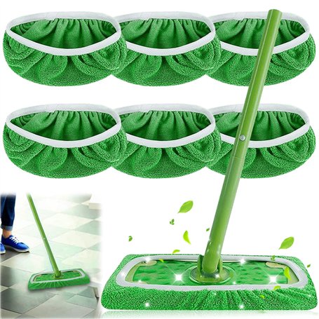Lot de 6 chiffons réutilisables pour balai Swiffer Sweeper Mop