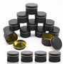 YIDM Accessoires pour Fabrication de Bougies DIY Pot à Bougie Noir : 16 Pièces Récipients Métalliques 2.2oz