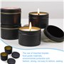 YIDM Accessoires pour Fabrication de Bougies DIY Pot à Bougie Noir : 16 Pièces Récipients Métalliques 2.2oz, Pots à Bougie Réuti
