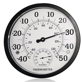 Nizirioo Grand thermomètre d'extérieur 2 en 1 - Analogique - 2 en 1 - Thermomètre extérieur de 25