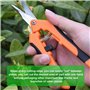 LEKEFETO Lot de 4 petits ciseaux de jardinage, ciseaux de jardinage manuels de 16,5 cm, ciseaux à plantes en acier inoxydable, c