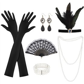 KEWUZY Accessoire Année 20 Femme 6 Pièces