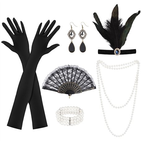 KEWUZY Accessoire Année 20 Femme 6 Pièces
