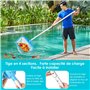 Gtuzkheu 170cm Épuisettes de Piscine, Épuisette de Fond de Piscine avec Manche Télescopique, 38 CM de Profondeur Épuisette de Su