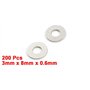 sourcing map Rondelle Plate en Métal Attache Anneau Rechange 3mm x 8mm x 0,6mm 200Pcs