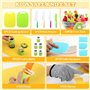 Couteau Cuisine Enfant, 28 Pièces Couteau Montessori Enfantspour Couper des Fruits ou Légumes, pour Cadeau de Noël ou d'anniver