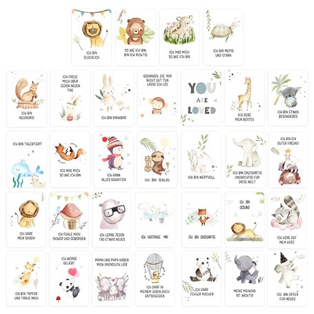 KRYMSON Lot de 16 cartes d'affirmation pour enfants