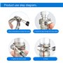 Tuyau Clips, 36 pièces réglable 6–51 mm Gamme en acier inoxydable Colliers de serrage Assortiment de 8 tailles pour famille Tuya
