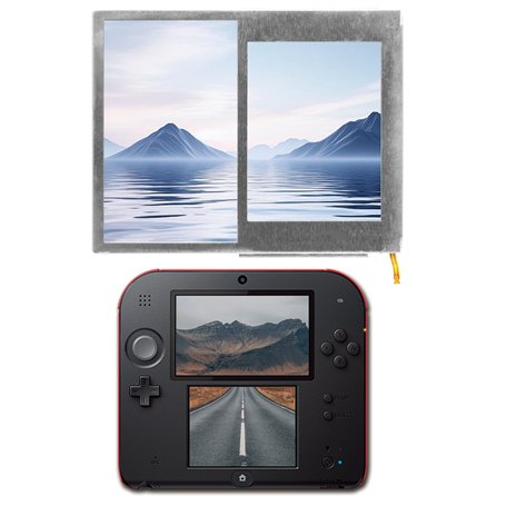 2DS LCD Écran Remplacement 2 DS Écran 2DS 2 DS LCD Display avec Outils Réparation (Supérieur Écran