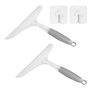 MEMOFYND Lot de 2 raclettes de nettoyage pour vitres avec 2 crochets en plastique