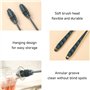 Lot de 2 Brosses à Bouteille de 27,5 cm en Silicone - Long Manche pour Nettoyage de Bouteilles, Lunettes et Vaisselle de Cuisine
