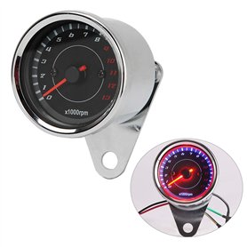 POFET Tachymètre électronique universel pour moto Tachymètre de moto Compte-tours Compteur de vitesse Compteur kilométrique Univ