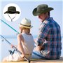 SEFIRST 2 Pièces Chapeau Randonnée Homme, Chapeau de Soleil à Large Bord, Camo Chapeau Homme Femme Visage Écharpe Camouflage Mil