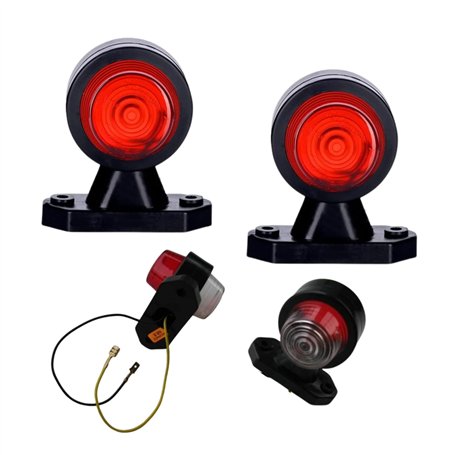 BUL BARS 2 x BLANC + ROUGE feu de gabarit feu latéral 12V 24V E-marque feu de position côté voiture camion voiture lampe lumière