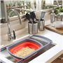 Nanxin Passoire Pliable en Silicone, Égouttoir Extensible de Cuisine Corbeille à Aliments Légumes Fruits avec Poignées Extensibl