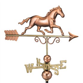 Good Directions Girouette Cheval au Galop en cuivre Pur