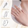 Bague Argent Sterling 925 Femme always with you Réglable Anneau Ouvert Bague Pouce Bague Empilable Bagues Bijou