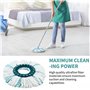 4 Pièces pour Leifheit Têtes de Rechange，Système à 2 Fibres Balai，Parfaitement compatible Leifheit Serpillière Franges De Rempla