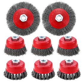 8 Pièces Brosse Métallique pour Perceuse Meuleuse D'angle