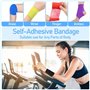 JJiaoLinin Bandage Auto-Adhésif,12 Rouleaux Bande Cohésive Bandage Autoadhésif Cohésifs Bandage Auto-adhésif élastique Sports Ba