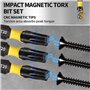 20 Pièces forets T20, Kit de tête de tournevis 25mm longue tête de tournevis, Torx foret T20 1/4 "tige hexagonale avec boîte de 