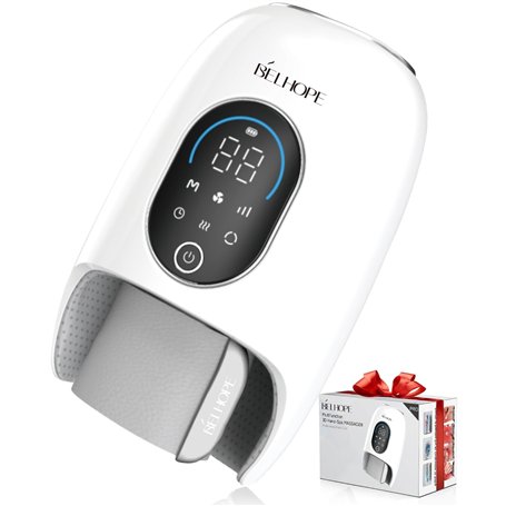 Belhope Appareil de massage des mains avec 9 modes et 4 options de chauffage pour thérapie par le chaud et le froid