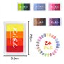 24 Couleurs Lavable Non Toxique Coussins Encreurs