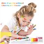 Relota 6 Pièces Tampon Encreur Enfant Empreintes, 24 Couleurs Lavable Non Toxique Coussins Encreurs, Dégradé Couleurs Encre Tamp