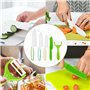 Dorglix 5 Pièces Couteau Cuisine Enfant, Kit Cuisine Enfant, Couteau Plastique, Set di Coltello da Cucina, Kit de Sécurité, pour