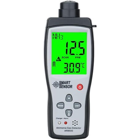 Smart Sensor AR8500 Détecteur de gaz ammoniaque numérique NH³ 0-100 ppm avec grand écran LCD