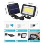 GLiving Lampe Solaire Extérieur avec Détecteur de Mouvements Infrarouge, 100COB Projecteur LED extérieur Avec Detecteur, Eclaira